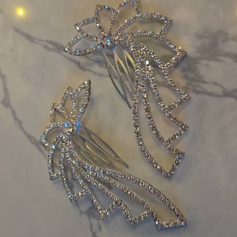 Vintage hair crystal hair combs